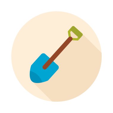 Bahçe küreği düz vektör simgesi