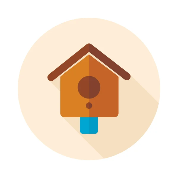 Nesting box, bird-house flat vector icon — Stock Vector