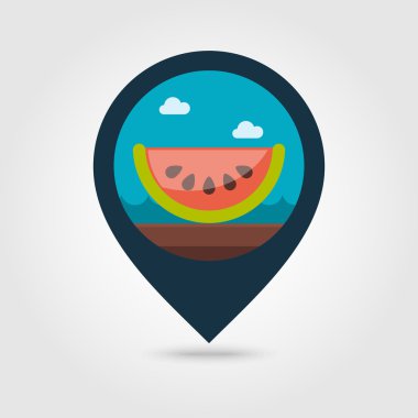Karpuz Dilim pin harita simgesi. Yaz