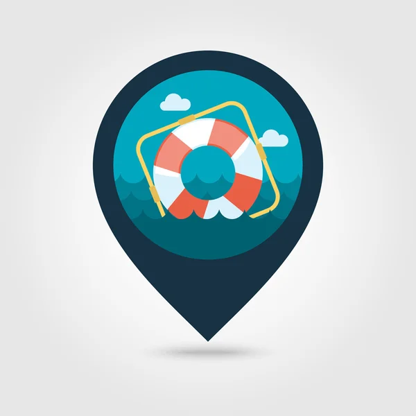 Пин-карта Lifebuoy. Саммер. Отпуск — стоковый вектор