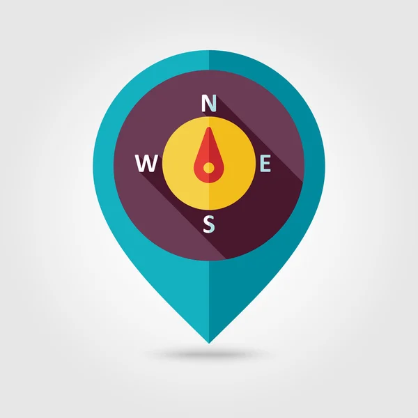 Compass flat pin map icon. Meteorology. Weather — Stockvector