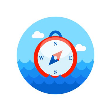 Pusula simgesini. Yaz. Deniz