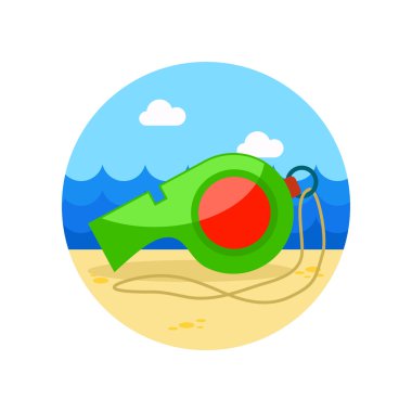 Düdük simgesi. Yaz. Tatil