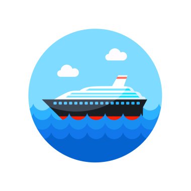 Cruise transatlantik liner gemi simgesi. Tatil