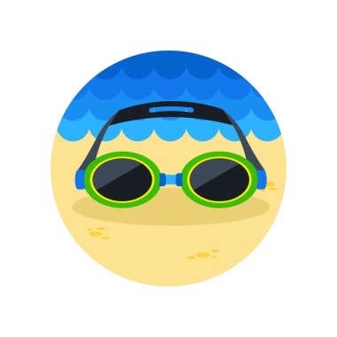Yüzme gözlük simgesi. Yaz. Tatil