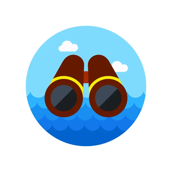 Binoculars icon. Summer. Marine — Stock Vector