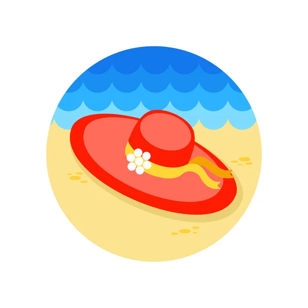 Chapeau de plage icône. L'été. Vacances — Image vectorielle