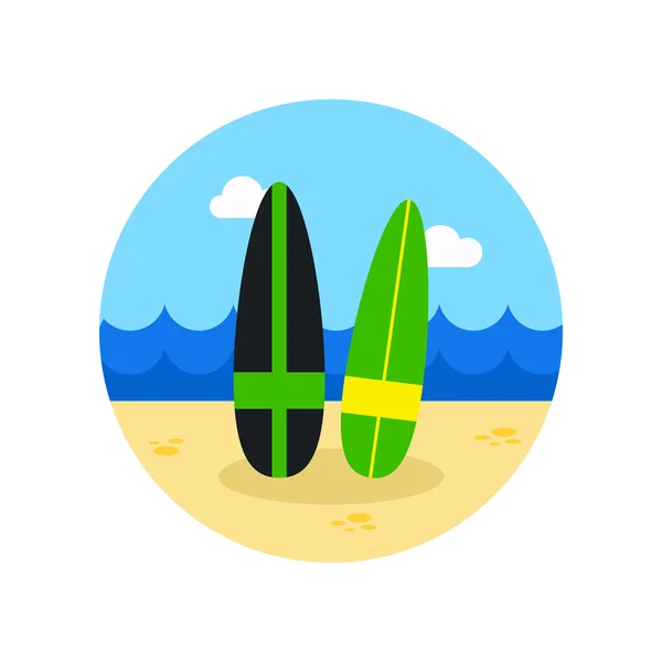 Surfbräda ikon. Sommaren. Semester — Stock vektor