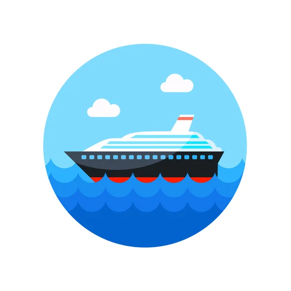 Crucero transatlántico buque de línea icono. Vacaciones — Vector de stock