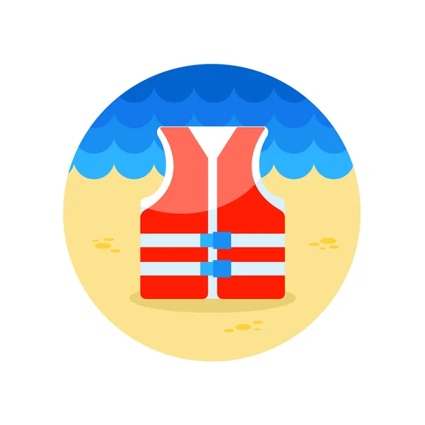 Icône de gilet de sauvetage. L'été. Vacances — Image vectorielle