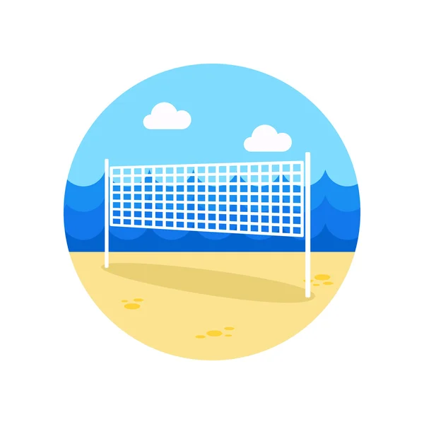 Voleibol neto playa deporte icono. Verano. Vacaciones — Vector de stock