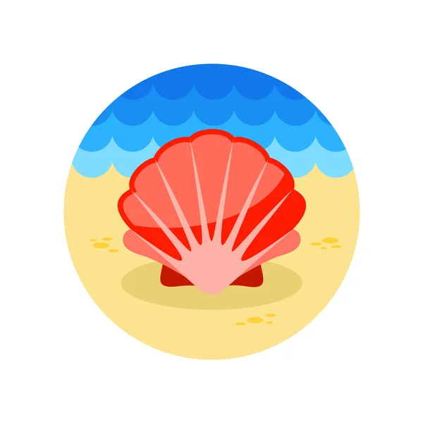 Η Seashell εικονίδιο. Το καλοκαίρι. Διακοπές — Διανυσματικό Αρχείο