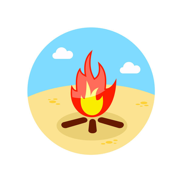 Bonfire icon. Summer. Vacation