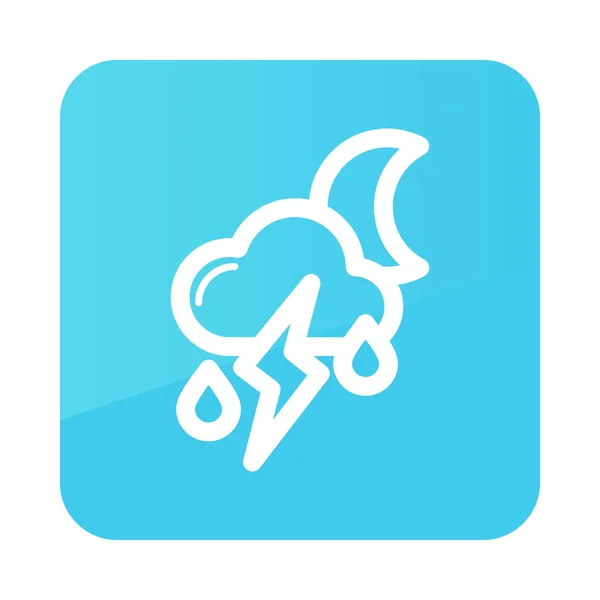 Moon Cloud Rain Lightning icon (em inglês). Tempo —  Vetores de Stock