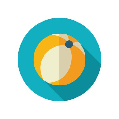 Plaj topu düz simgesi. Yaz. Tatil