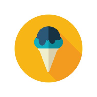 Dondurma düz simgesi. Yaz. Tatil