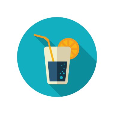 Kokteyl düz simgesi. Yaz. Tatil