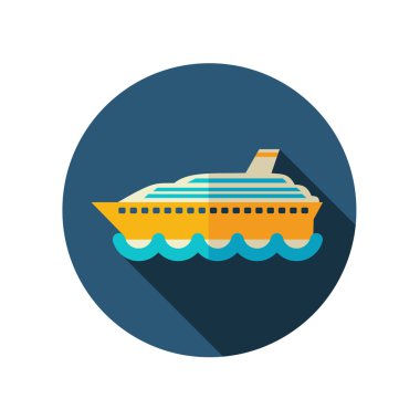 Cruise transatlantik liner gemi düz simgesi