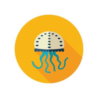 Denizanası düz simgesi. Yaz. Tatil