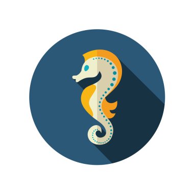 Deniz atı düz simgesi. Yaz. Tatil