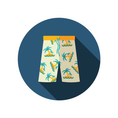 Erkekler plaj şort düz simgesi. Yaz. Tatil