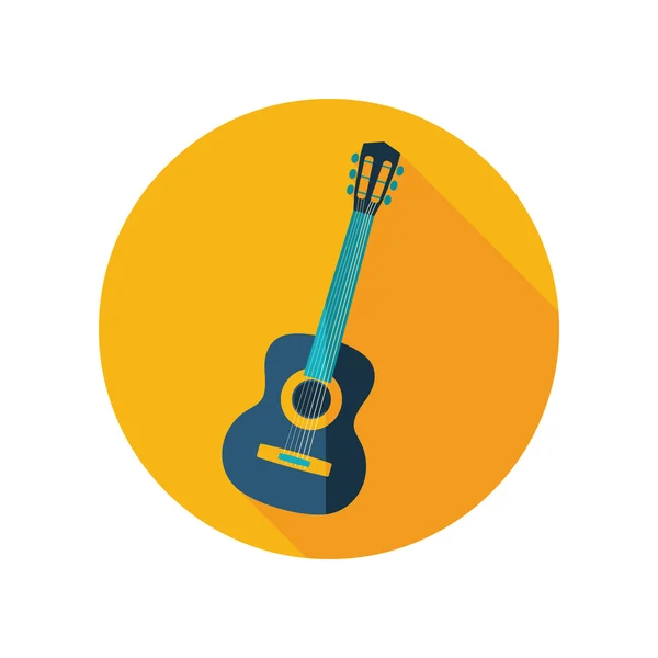 Icono plano de Guitar Beach. Verano. Vacaciones — Vector de stock