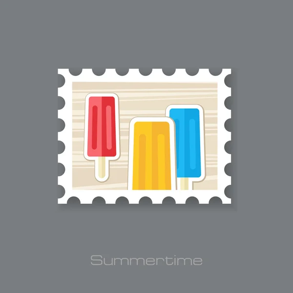 Ice Cream stamp. Summer. Vacation — Stock Vector