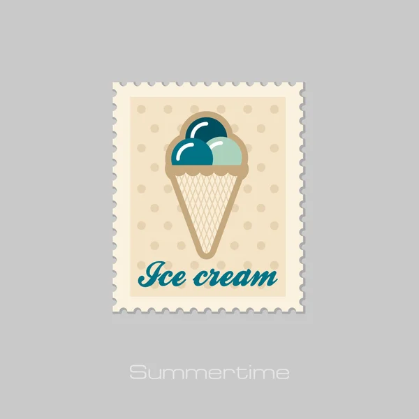 冰激淋邮票。夏天。度假 — 图库矢量图片