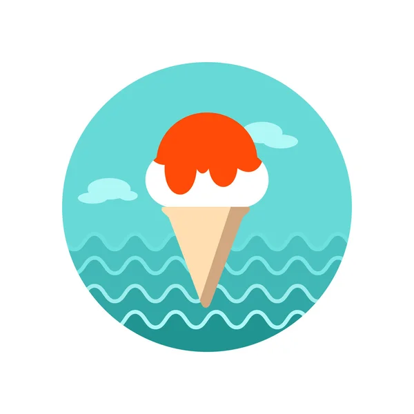 Ice Cream icon. Summer. Vacation — Stock Vector