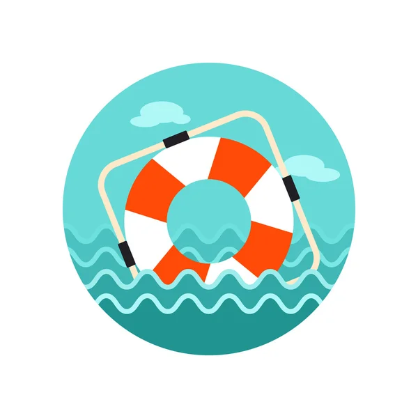 Icône de bouée de sauvetage. L'été. Marine — Image vectorielle