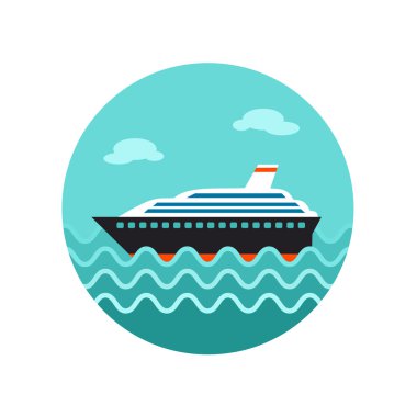 Cruise transatlantik liner gemi simgesi. Tatil