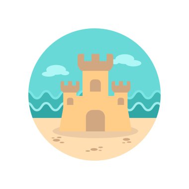 Kum kale simgesi. Yaz. Tatil