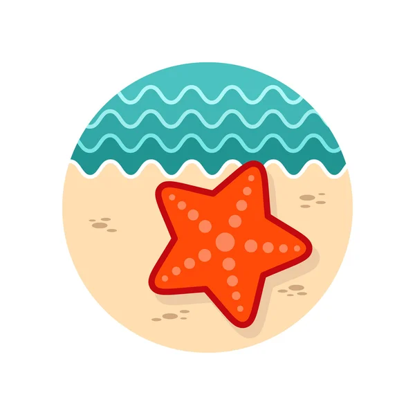 Ícone de estrela do mar. Verão. Férias — Vetor de Stock