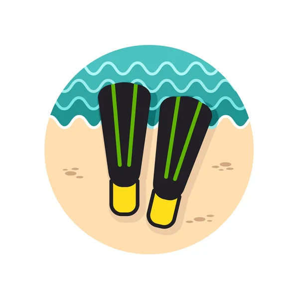 Flippers icon. Summer. Vacation — Stock Vector