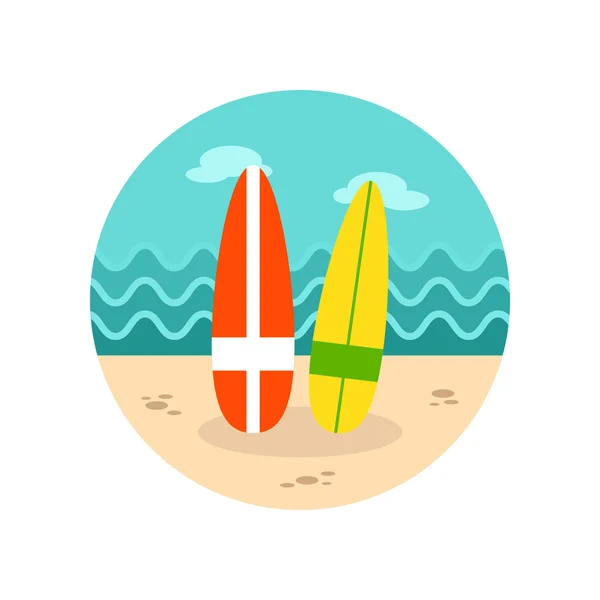 Surfbrett-Symbol. Sommer. Urlaub — Stockvektor