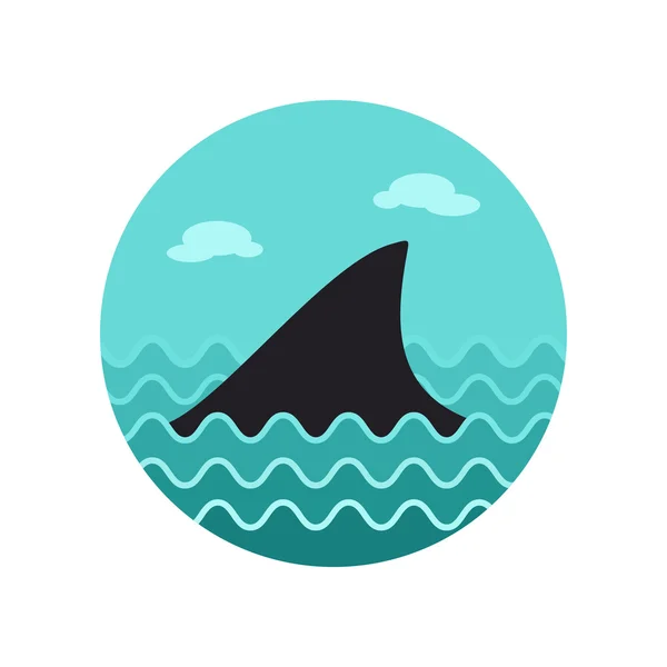 Icona della pinna di squalo. Estate. Vacanza. — Vettoriale Stock