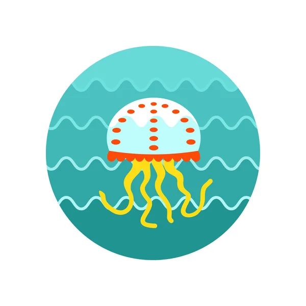 Icône des méduses. L'été. Vacances — Image vectorielle
