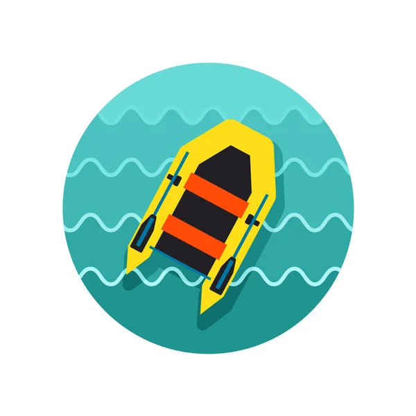 Icono inflable del barco. Verano. Vacaciones — Vector de stock