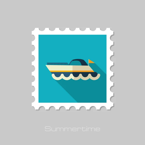 Schip boot plat stempel. Zomer. Vakantie — Stockvector