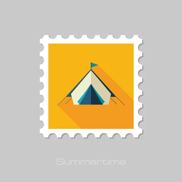 帐篷里平的邮票。夏天。度假 — 图库矢量图片