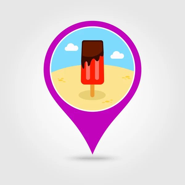 Ice Cream pin map icon. Summer. Vacation — Stock Vector