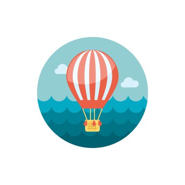 Sıcak hava balonu simgesini. Yaz. Tatil