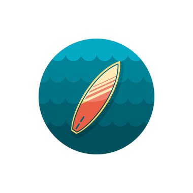 Sörf tahtası üstünde su kutsal kişilerin resmi. Yaz. Tatil