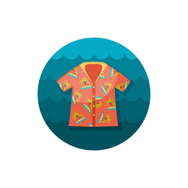 Hawaiian gömlek palmiye ağacı simgesi. Yaz. Tatil — Stok Vektör