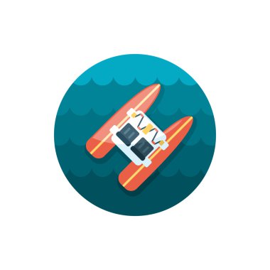 Deniz bisikleti tekne beach simgesi. Yaz. Tatil