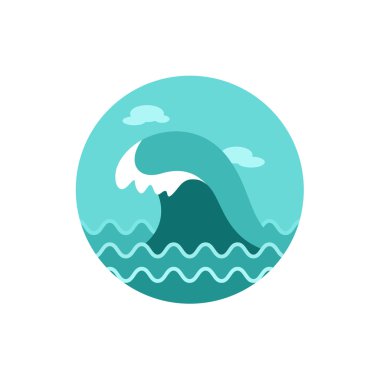 Okyanus dalgası simgesi. Yaz. Tatil