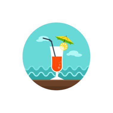 Kokteyl simgesi. Yaz. Tatil