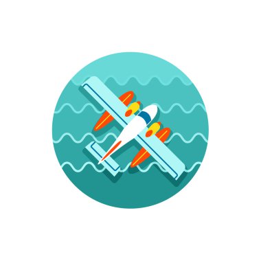 Deniz uçağı simgesi. Yaz. Tatil