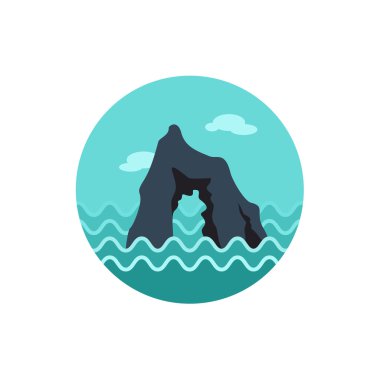 Deniz simgesi kayalarda. Yaz. Tatil