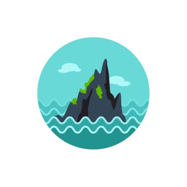 Deniz simgesi kayalarda. Yaz. Tatil